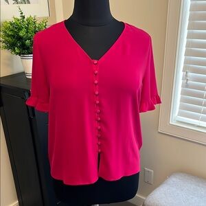 Women's Pink Button-Down Top